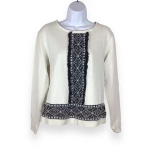 Scotch & Soda Lace Inset Crewneck Sweatshirt size P